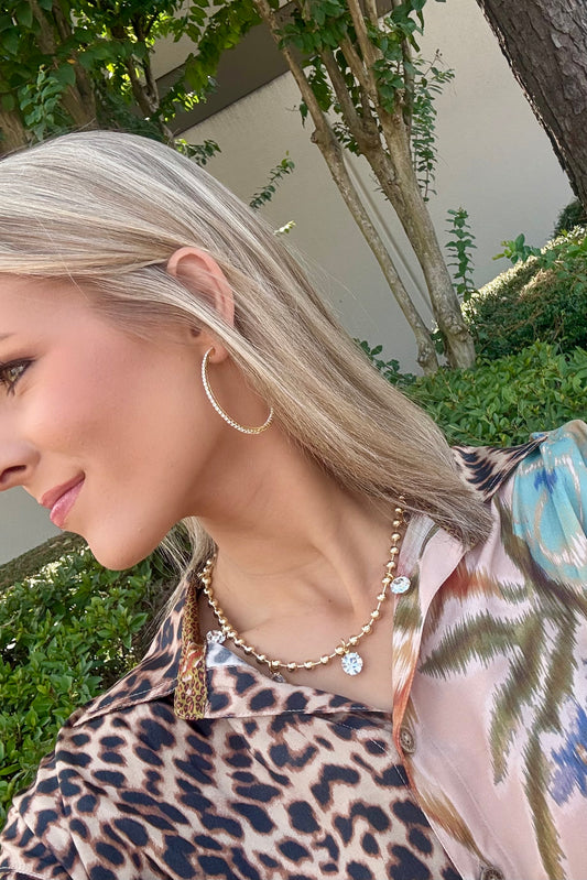 Gold Tone CZ Necklace by Yochi