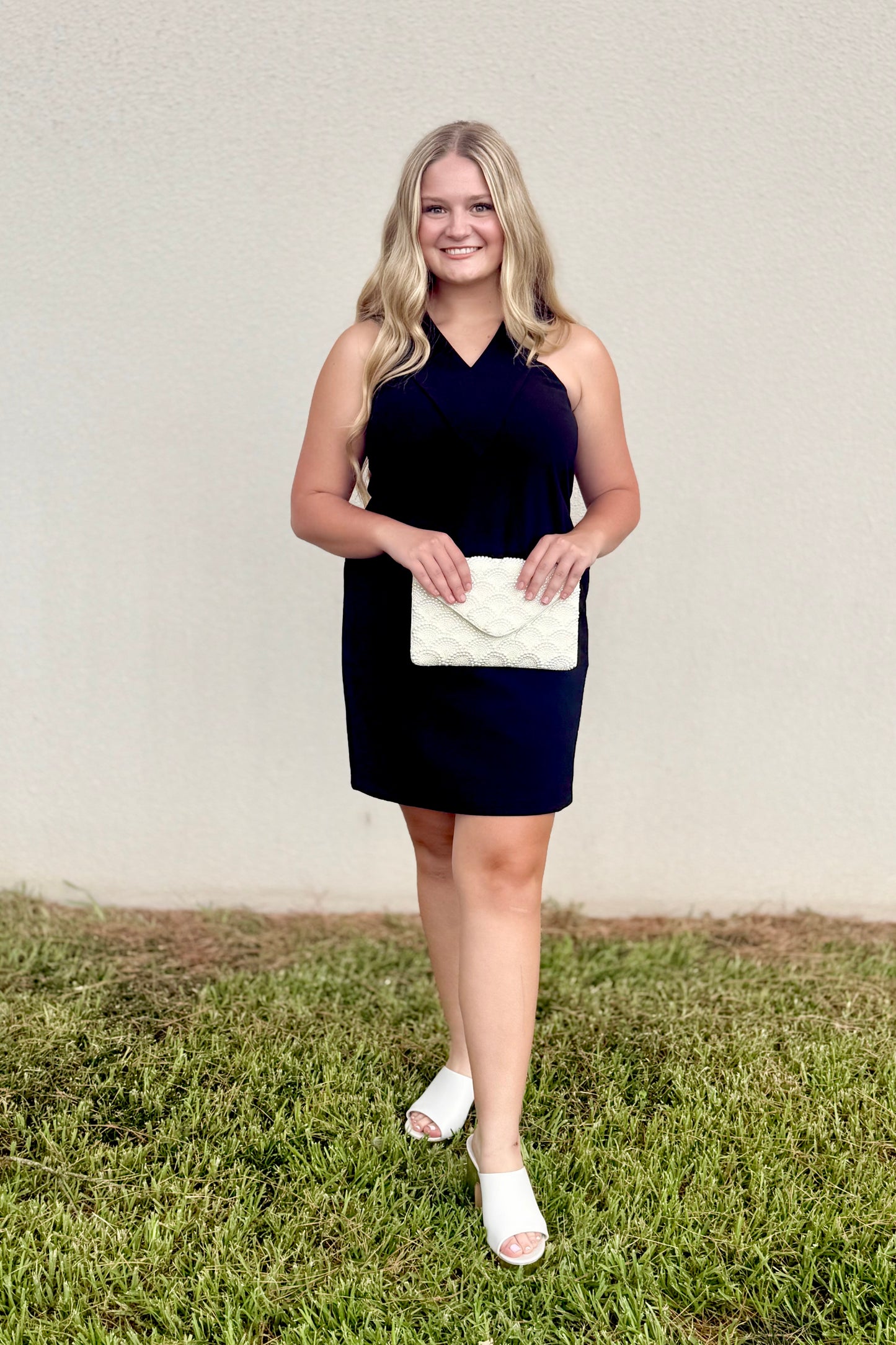 V-Yoke Halter Dress