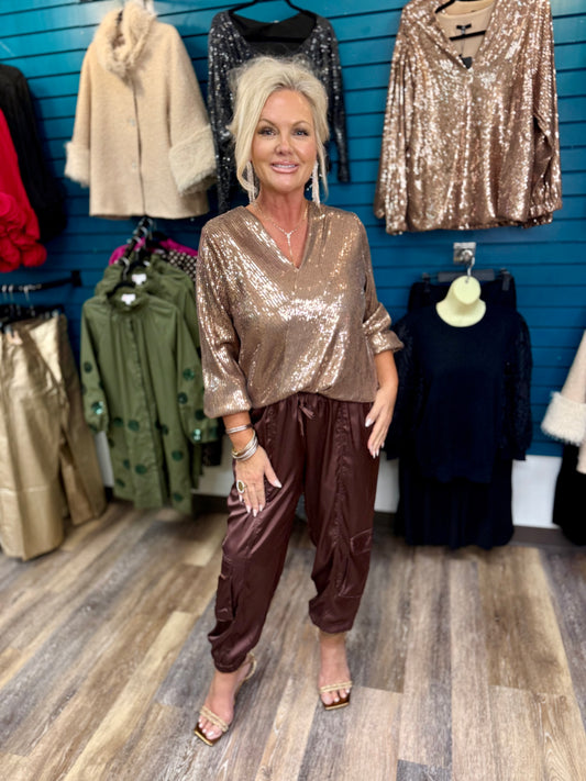 Jannis Sequin Wrap Top by Joh