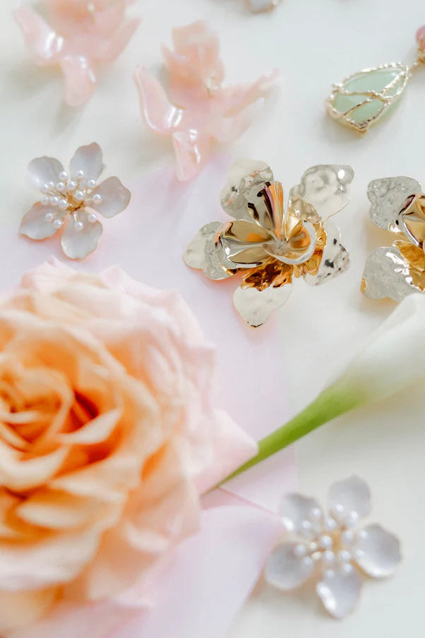 Monroe Statement Earrings- White
