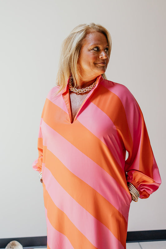 Pink & Orange Caftan Dress