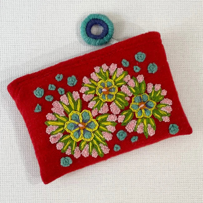 Embroidered Wool Pouch by Jenny Krause