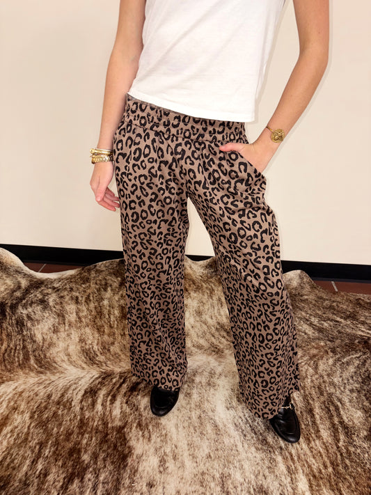 Leopard Wide Leg Pants