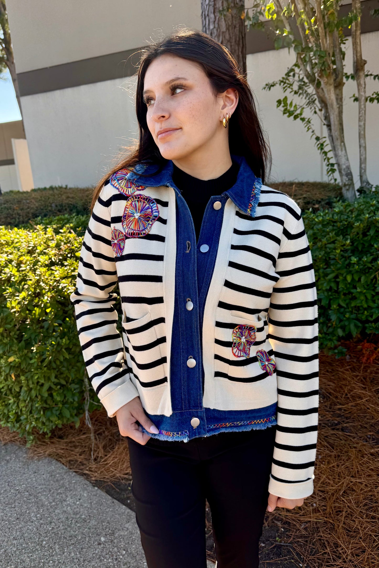 Knit Striped Jacket by John Mark