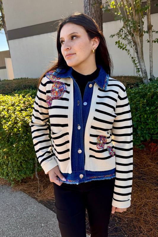 Knit Striped Jacket by John Mark