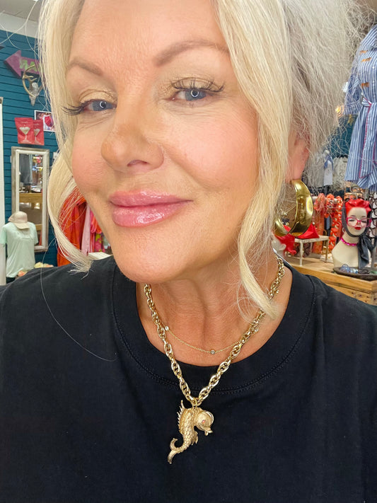 Made in the Deep South 1950s Fish Pendant Necklace