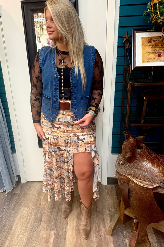 Sheer Lace Long-Sleeve Top by Turquoise Haven