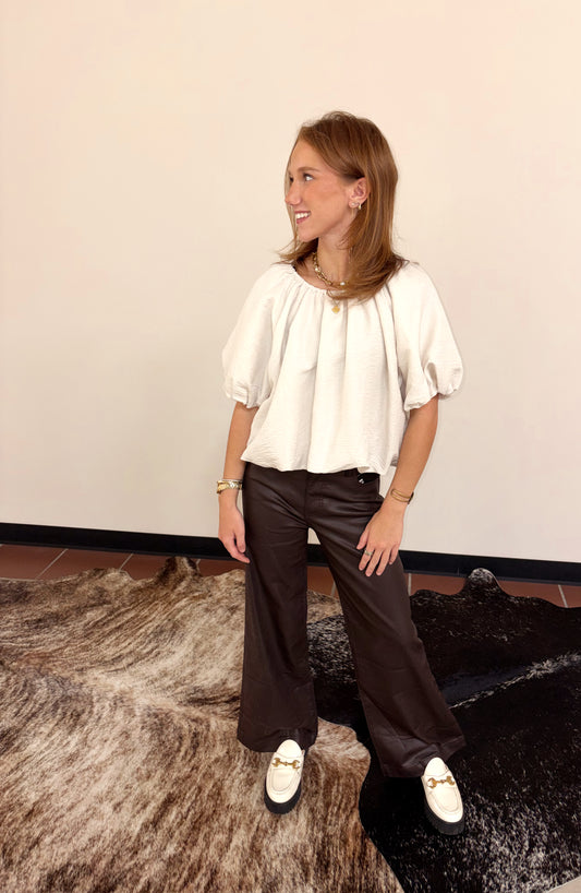 Chocolate Meg High Rise Wide Leg Pant