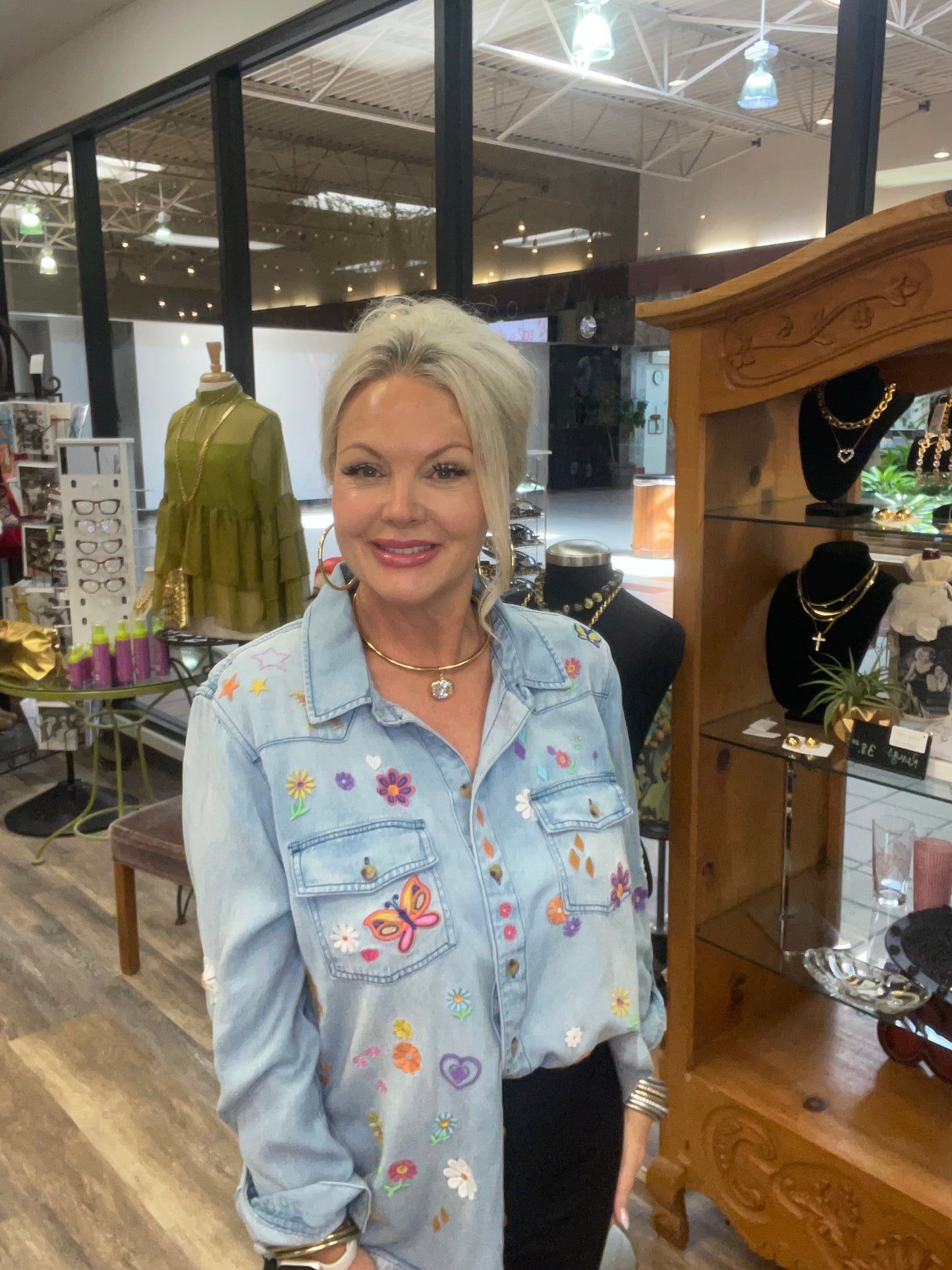 Embroidered Denim Shirt by John Mark