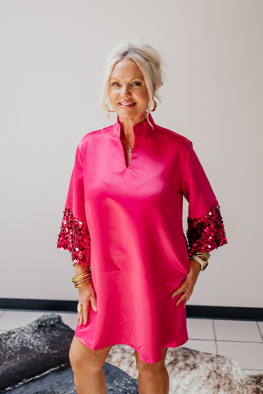 Fuschia Pink Sparkle Dress