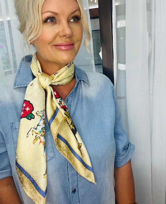 Rodeo Girls Ivory Silk Scarf