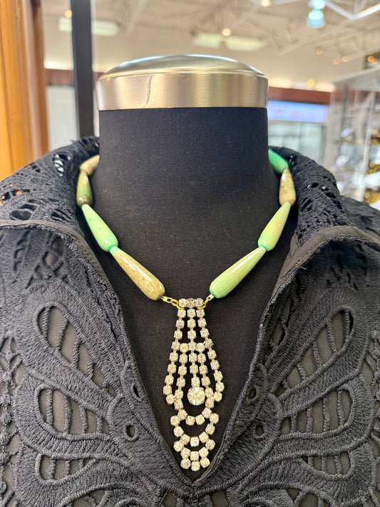 1960's Green Opal Beads by Made in the Deep South