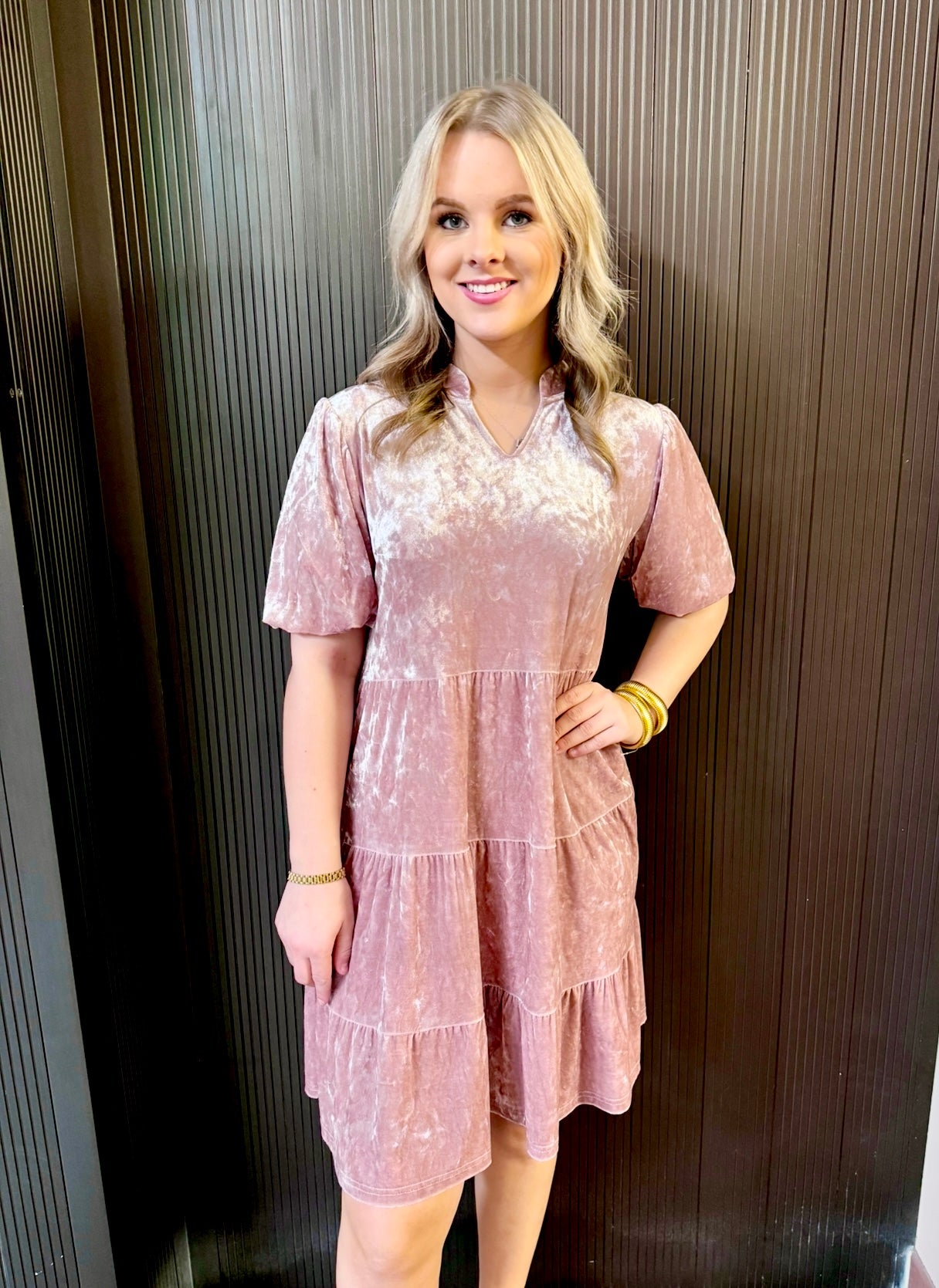 Velvet Tiered Dress