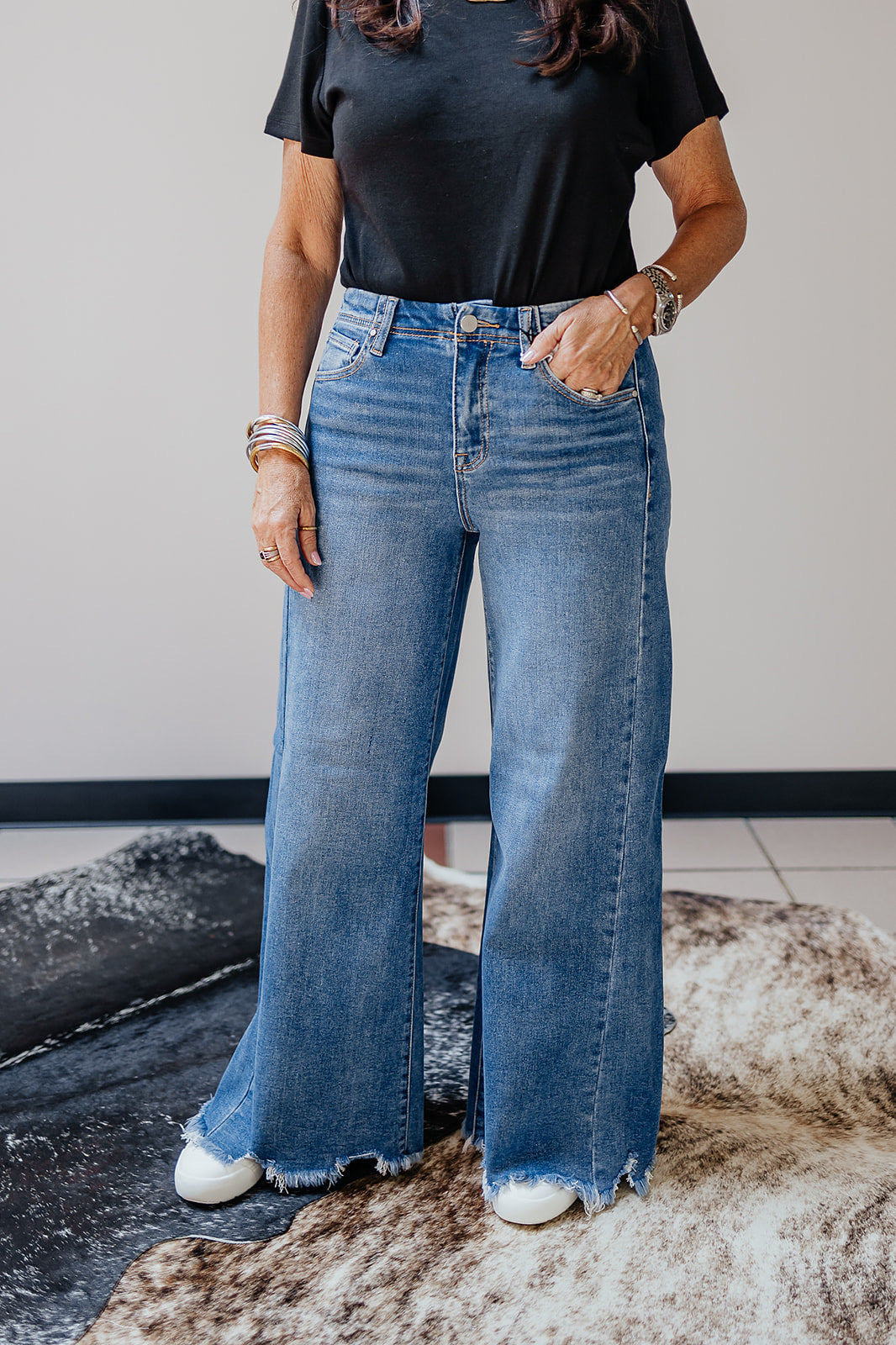 High Rise Ankle Wide Jean by Risen