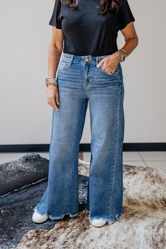 High Rise Ankle Wide Jean by Risen