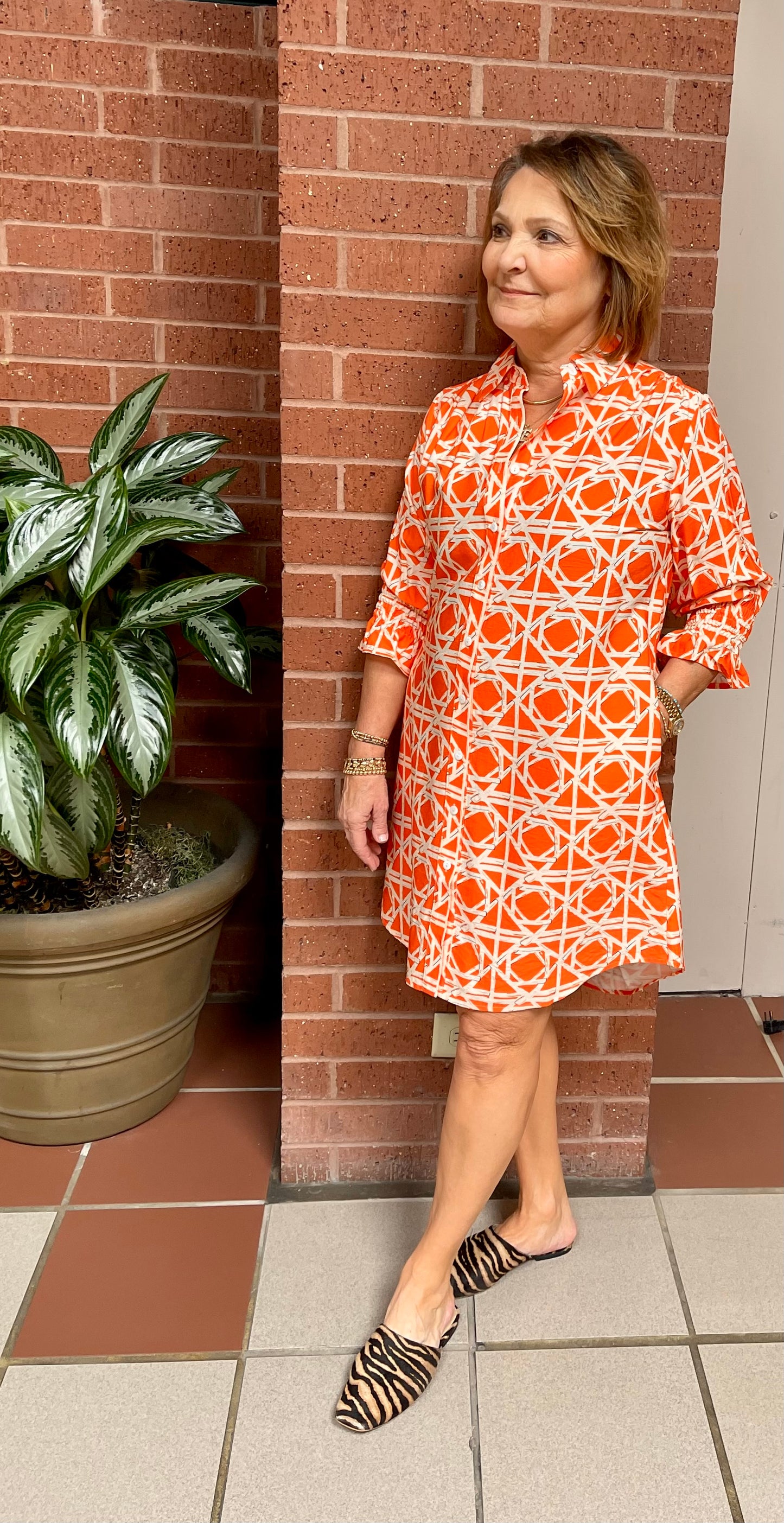 Boho Chic Orange Patterned Dress