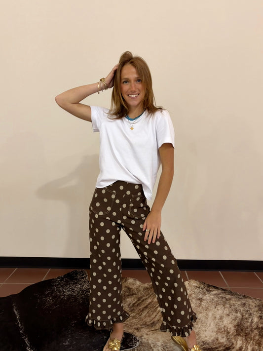 Polka Dot Ruffle Pants