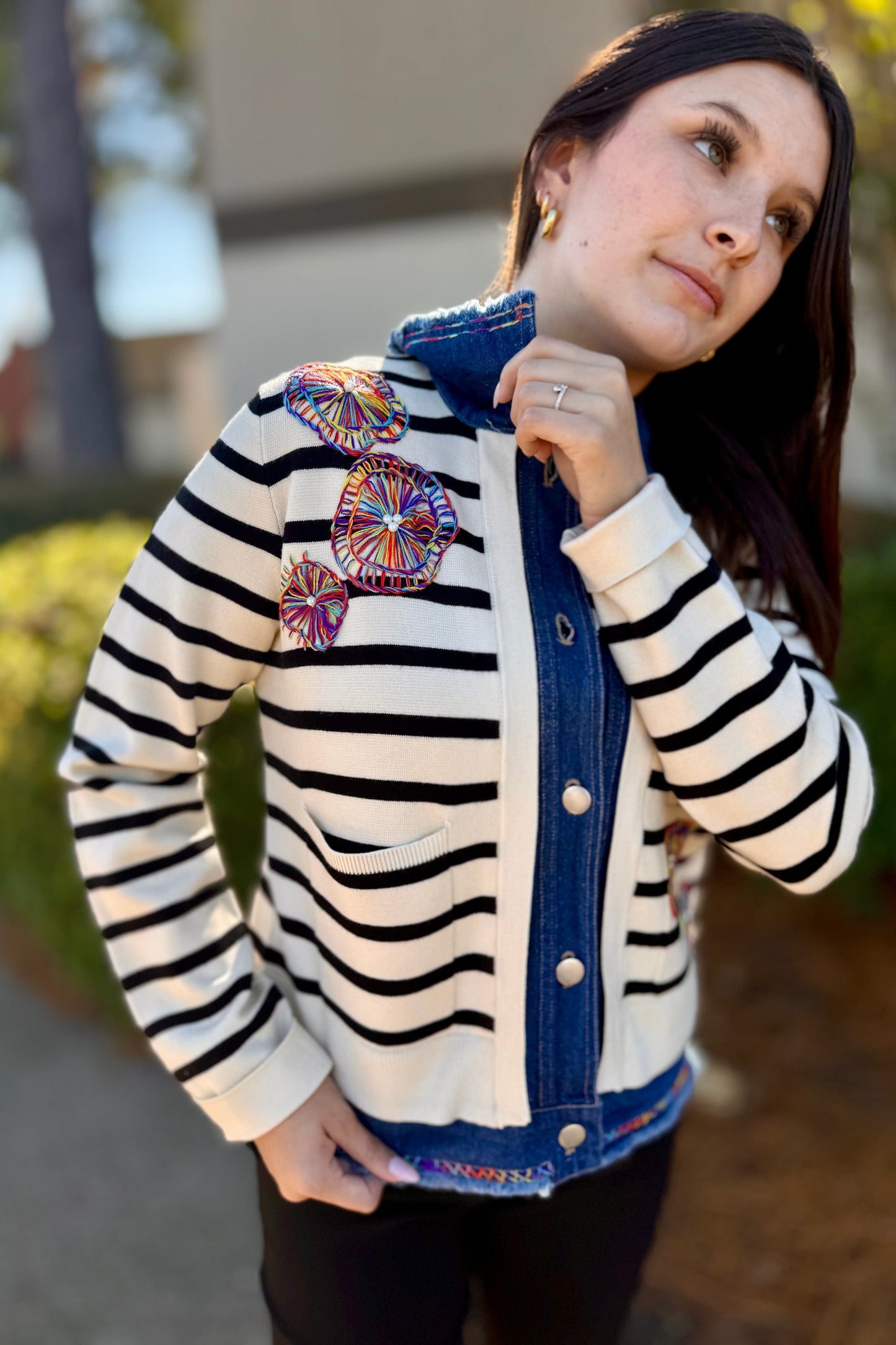 Knit Striped Jacket by John Mark