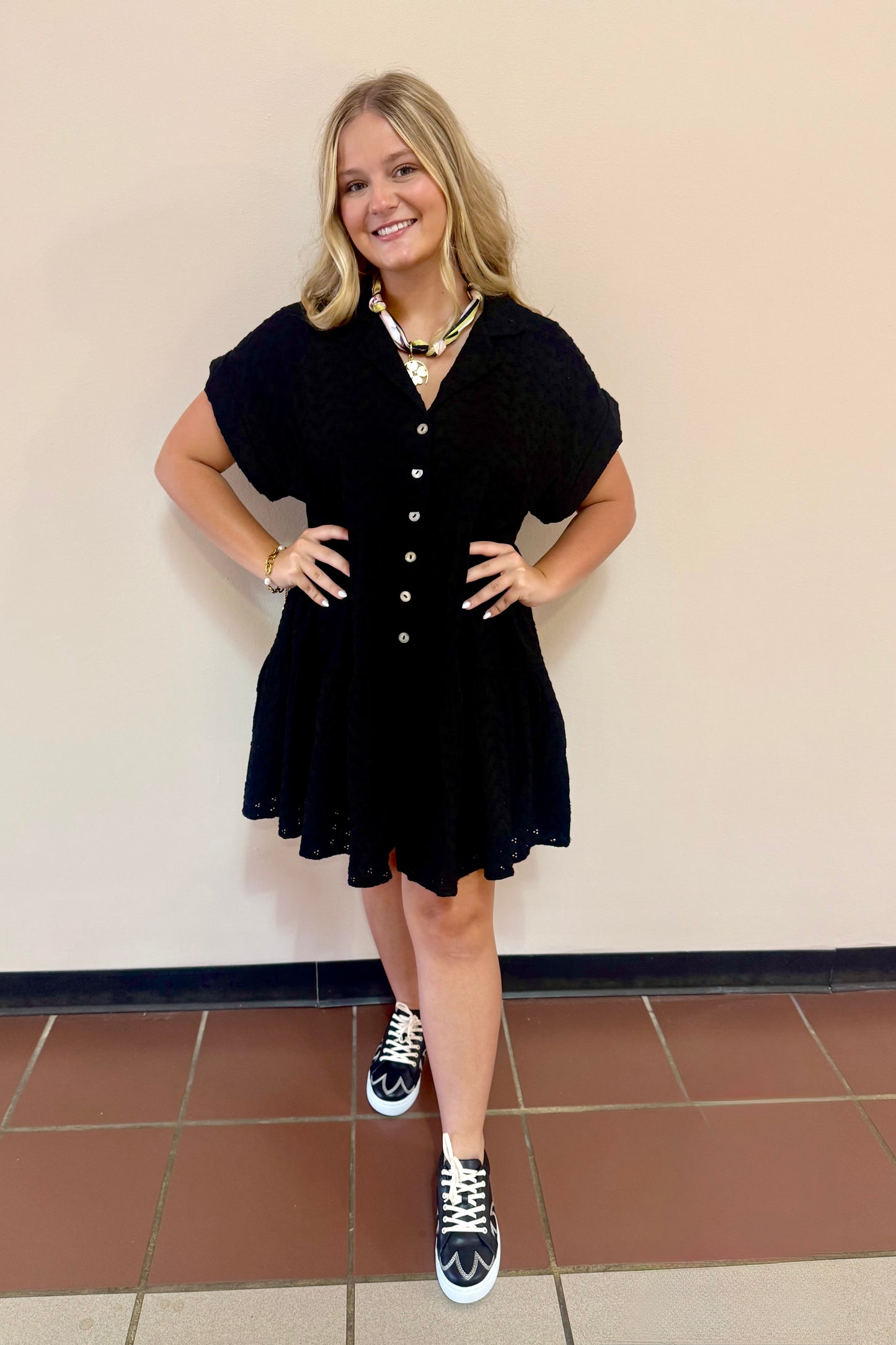 Black Eyelet Romper