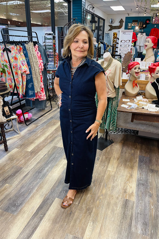 Picture Perfect Denim Dress by Velvet Heart