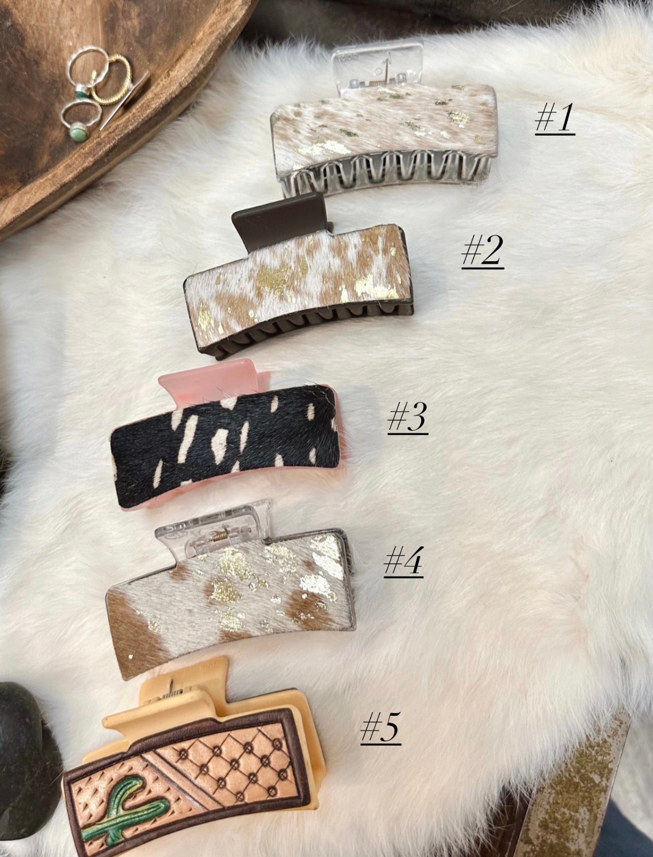 Cowhide Claw Clips