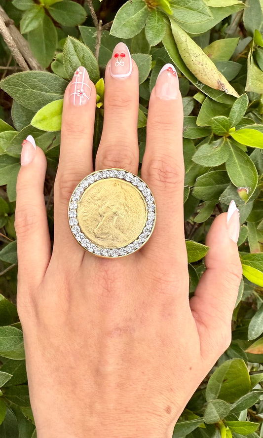 Bejeweled Coin Ring by Yochi