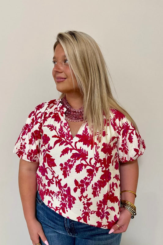 Balloon Sleeve Peasant Top