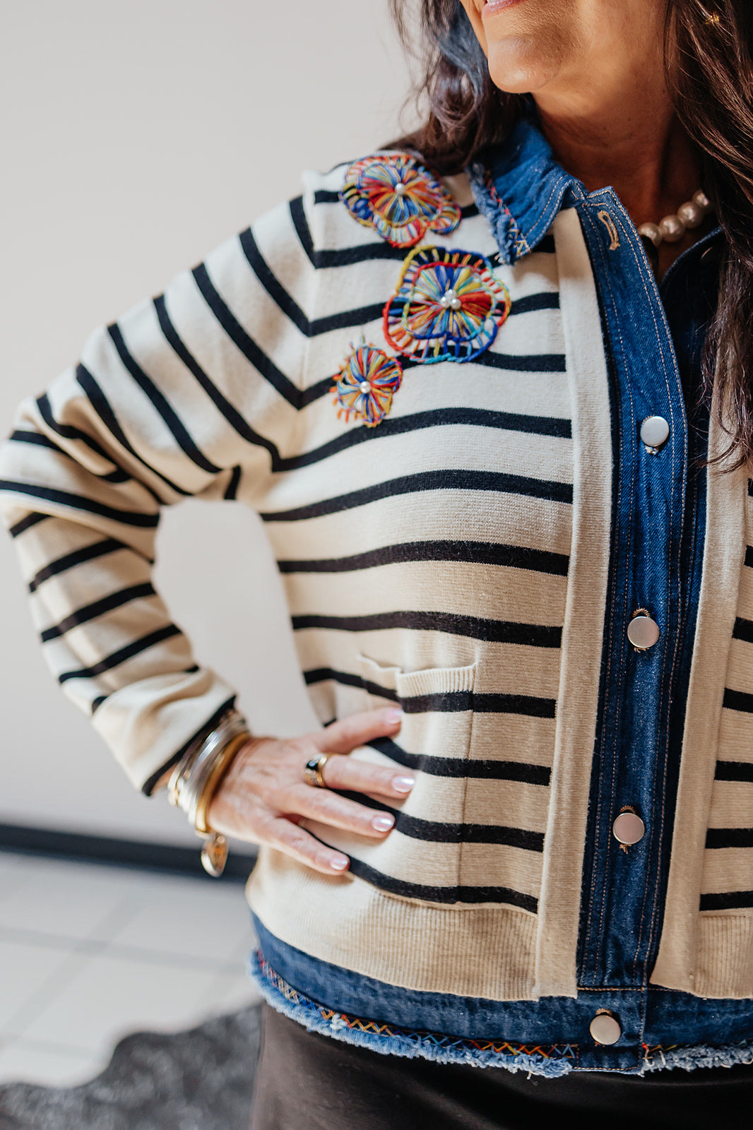 Knit Striped Jacket by John Mark