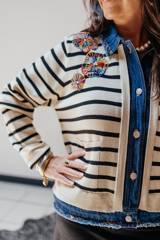 Knit Striped Jacket by John Mark