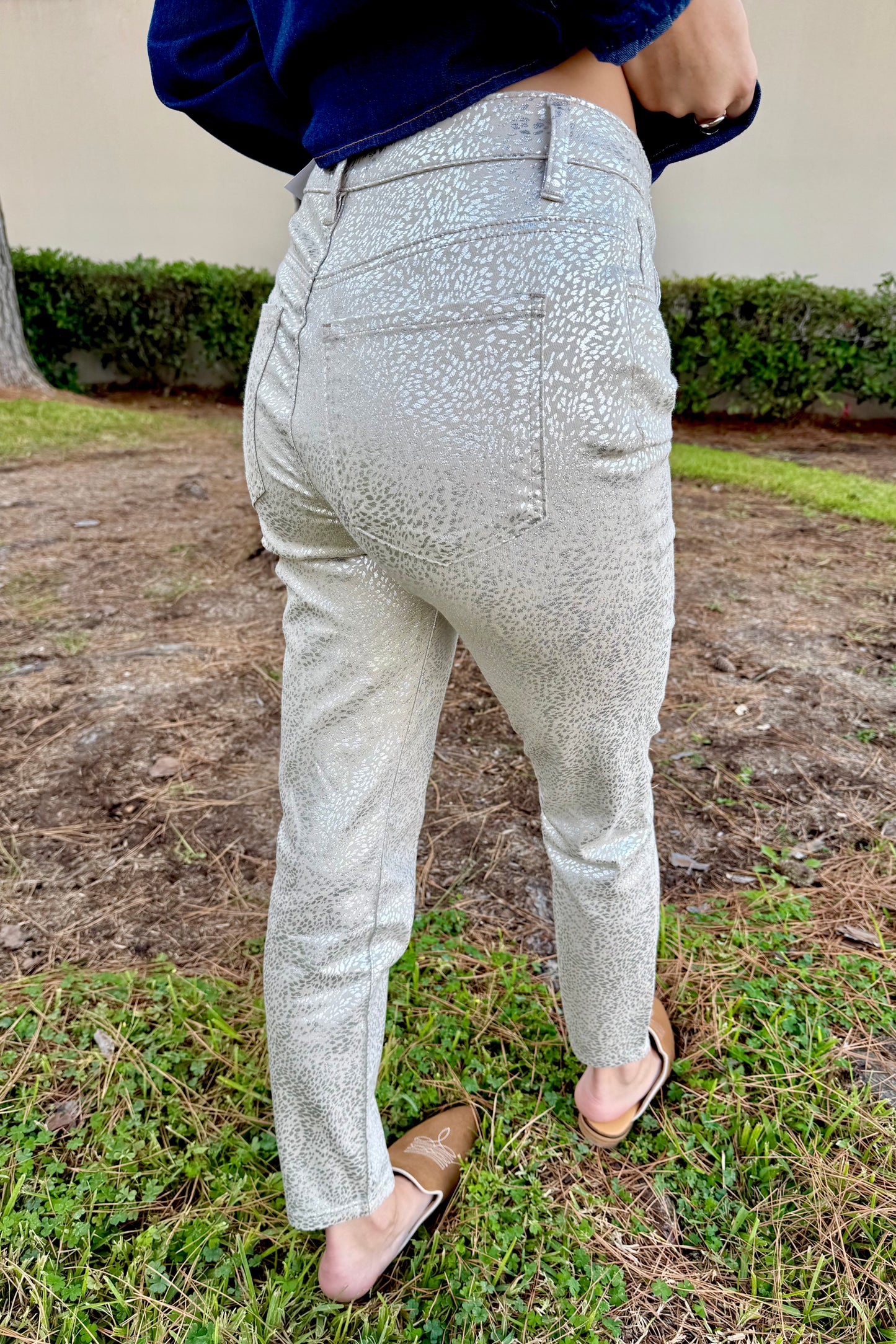 Cream/Silver High Rise Charlize Jean by Kut