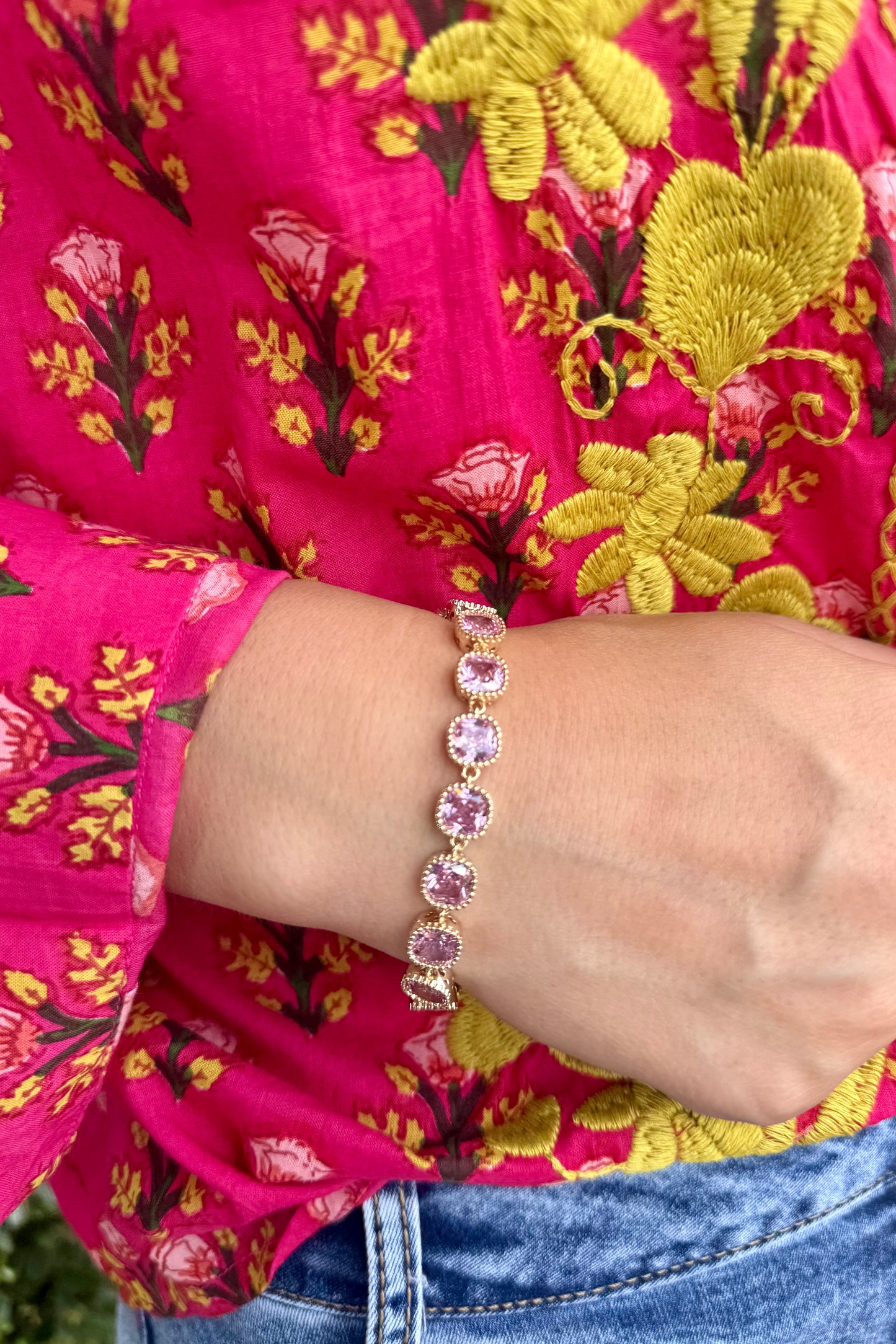Gold Multi Stone Bracelet