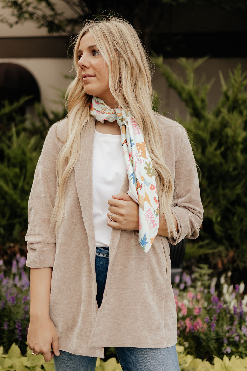 Boho Chic Boyfriend Jacket in Taupe