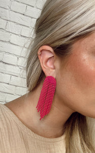 All About Pink Beaded Earrings - 2 Color Options