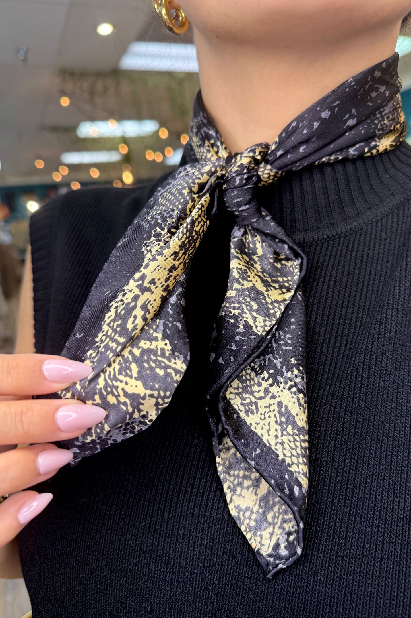 20" Python Charmeuse Silk Scarf Wild Rag