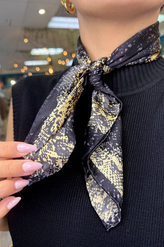 20" Python Charmeuse Silk Scarf Wild Rag