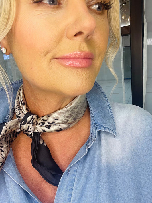 20" Crocodile Charmeuse Silk Scarf