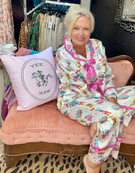 Howdy Hanny Cowgirl Christmas Pajama Set