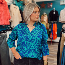 Jazzy Leopard Cinched Sleeve Top