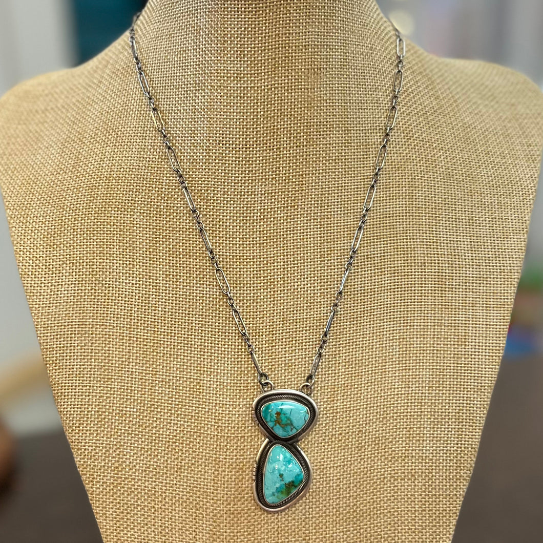 2~Stone Turquoise Necklace