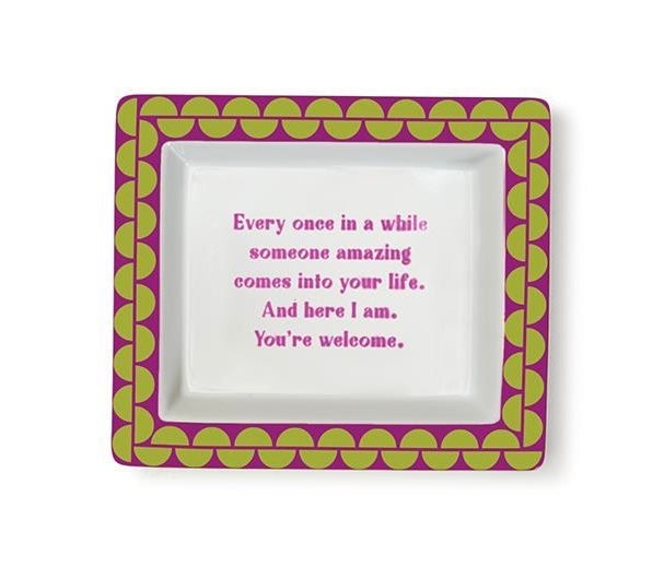 Sassy Wise Saying Porcelain Trinket Tray