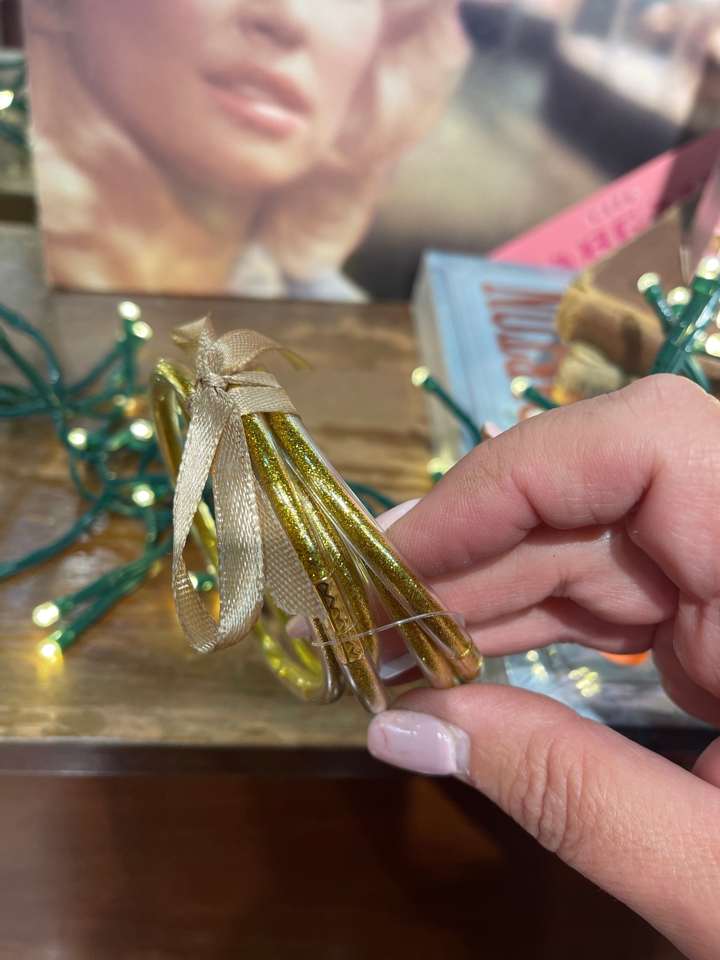 Set of 5- Glitter Filled All-Weather Bangles