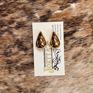 Small Pear Gold Earrings