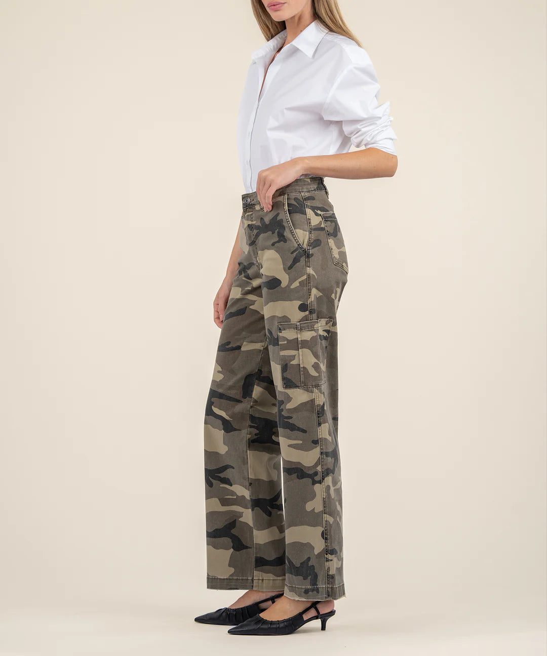 Miller High Rise Wide Leg Pant - Camo