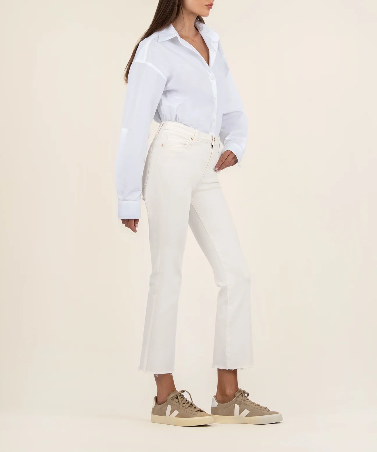 High Rise Kelsey Ankle Flare ECRU Jeans~ Kut