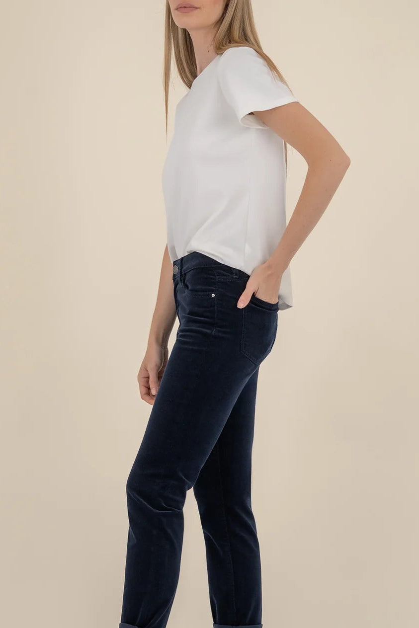 Langley White Ribbed Top by Kut