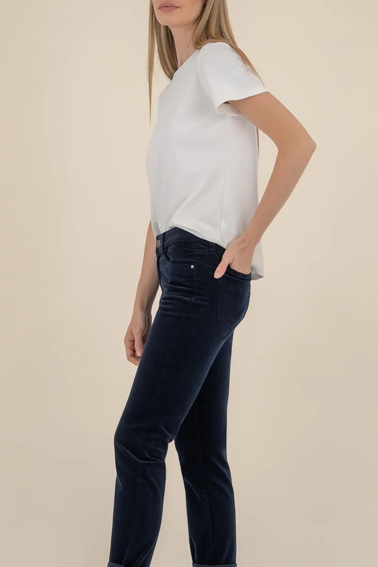 Langley White Ribbed Top by Kut