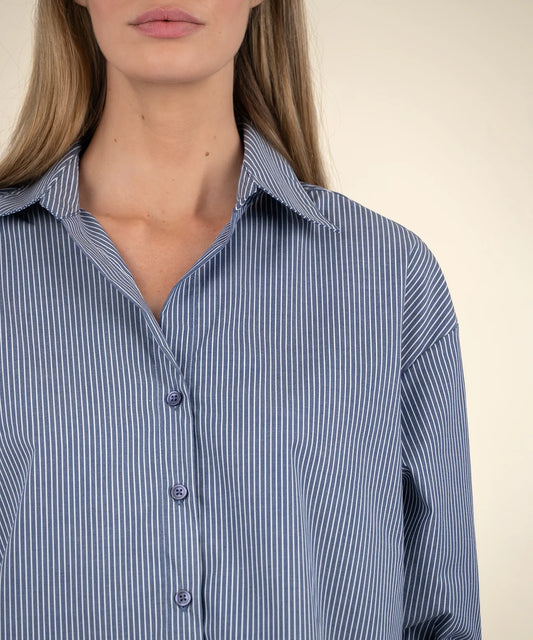 Kaiya Striped Boyfriend Shirt - Kut