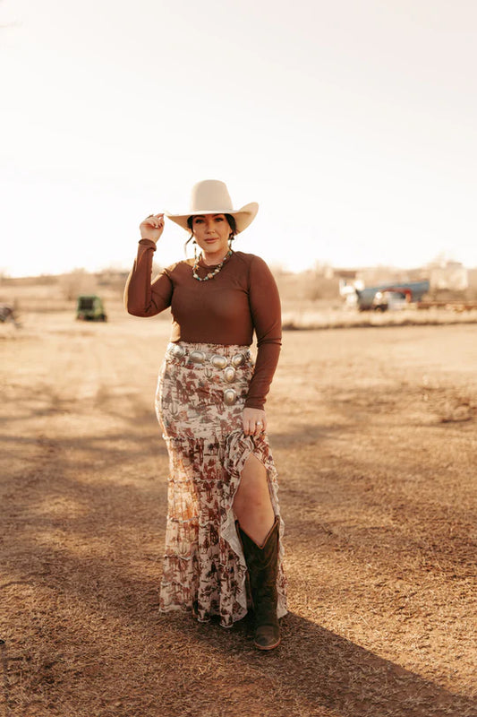 Original Cowboy Mesh Ruffle Skirt