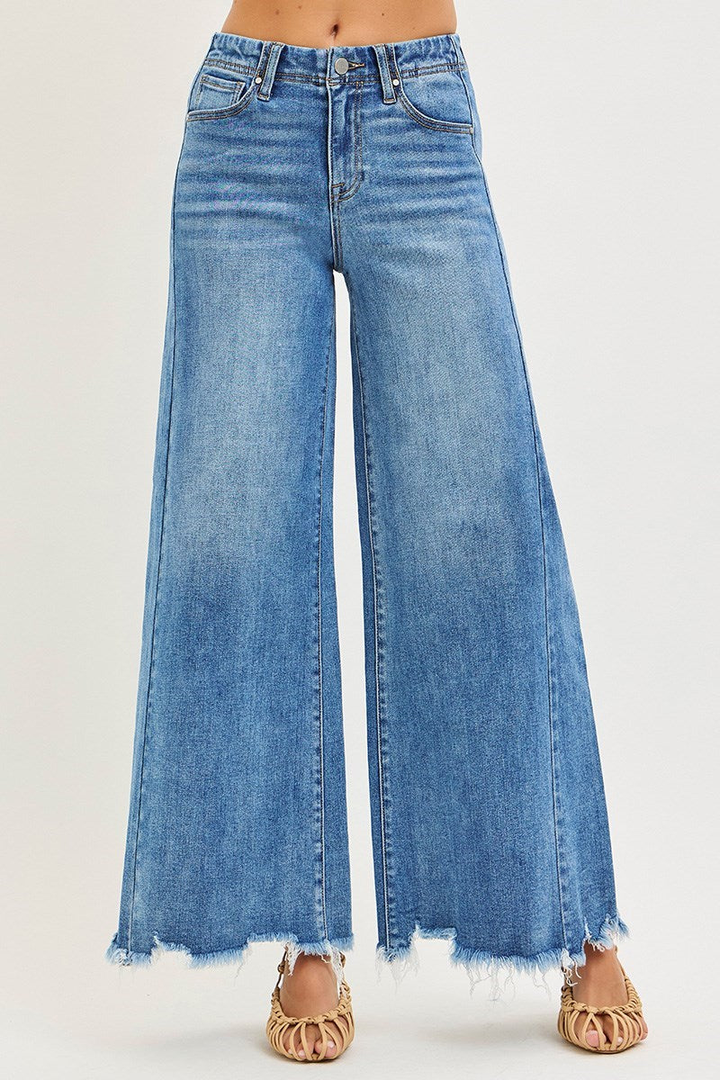 High Rise Ankle Wide Jean by Risen