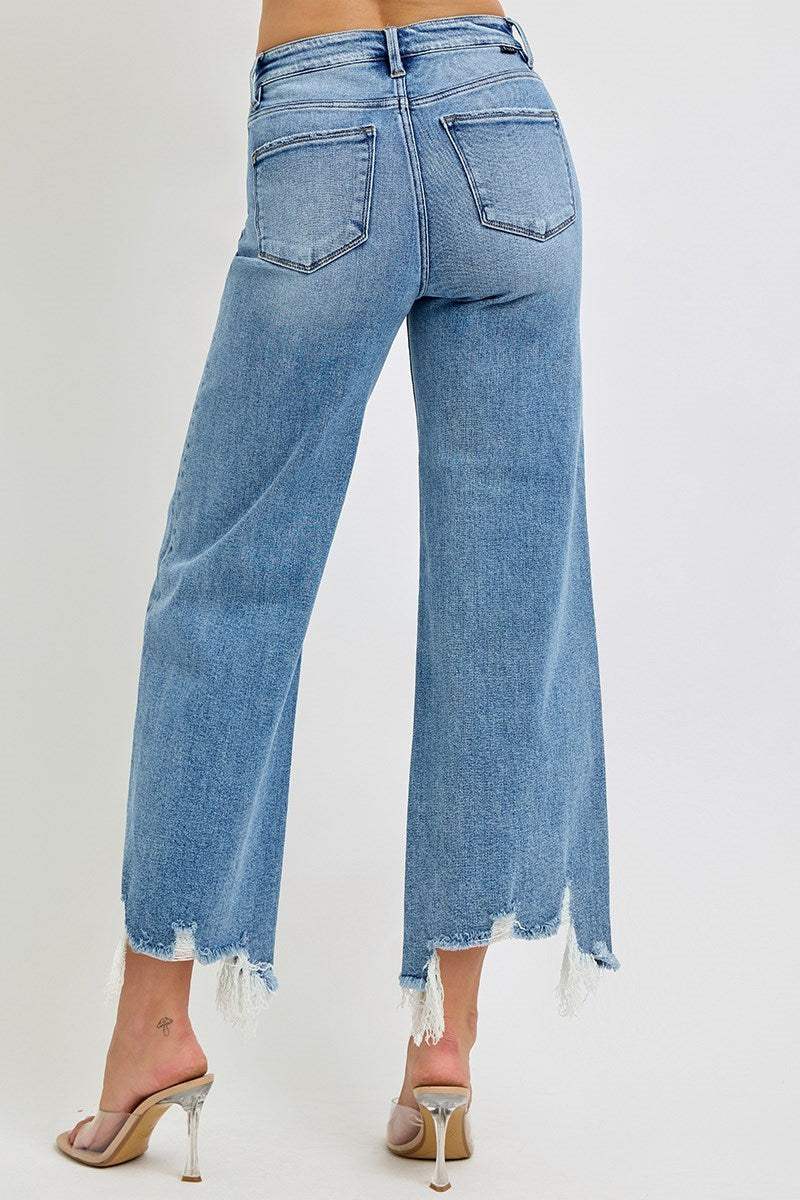High Rise Ankle Wide Jean by Risen